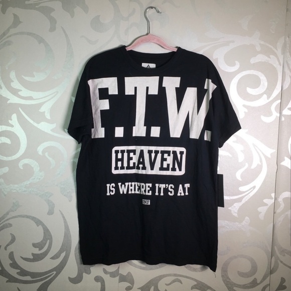 NEW✨ UNIF F.T.W “For the Win” Heaven is Where It’s At Oversized Tee Shirt Black - Picture 4 of 4